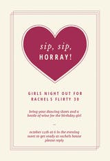 Sip Sip Hooray - Invitación de Cumpleaños